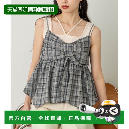 日本直邮hinari 女装 格纹蝴蝶结吊带背心 HN00000100