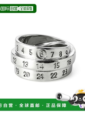 日本直邮MM6 Maison Margiela 956 三重标志数字签名戒指银色女士