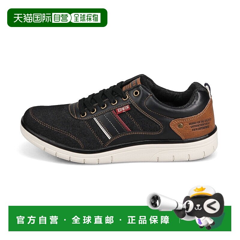日本直邮Edwin 鞋男士运动鞋4e防滑宽低帮轻便宽敞有弹性缓冲鞋垫