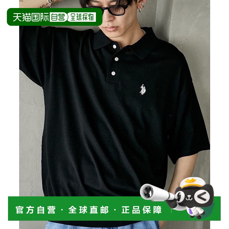 1h可退 日本直邮U.S. POLO ASSN. 男士别注刺绣图案针织Polo衫 31