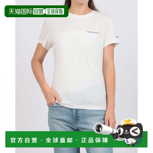 日本直邮TOMMY HILFIGER 艾森丝修身标志T恤 女装白色内搭短袖