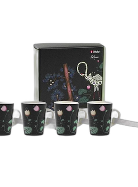 日本直邮iittala 泰加 15周年纪念 迷你马克杯4件套 黑色/装饰品