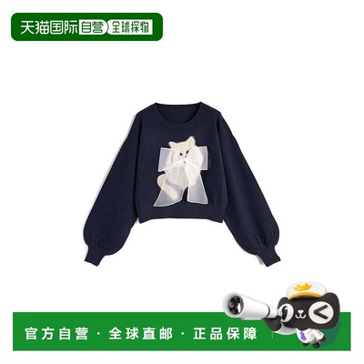 日本直邮日潮 GRL猫咪蝴蝶结针织上衣ru1260