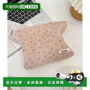 日本直邮urge 绒布零钱包 select 大容量小花柄 内袋 女士 1h可退