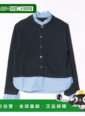 日本直邮tocco closet 女装 金色纽扣叠穿风针织上衣 285201168