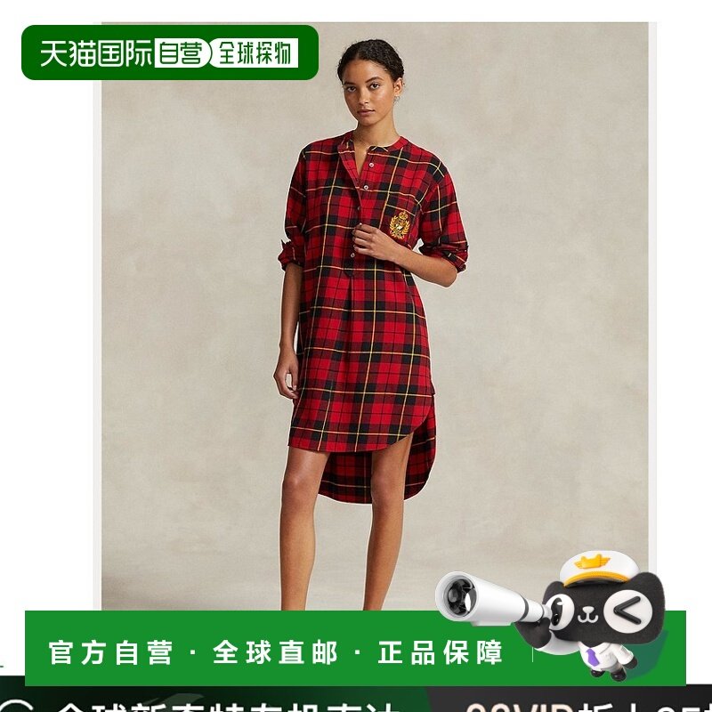 1h可退 日本直邮Polo Ralph Lauren女士格纹睡衣衬衫 WMPOSLPNDV2