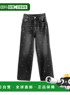 日本直邮日潮 GRL 弗丽吉亚 珍珠直筒牛仔裤 cu457直筒裤