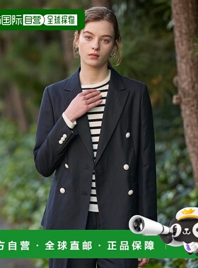 1h可退 日本直邮DRESSTERIOR 女装 亚麻混纺 修身双排扣西装外套