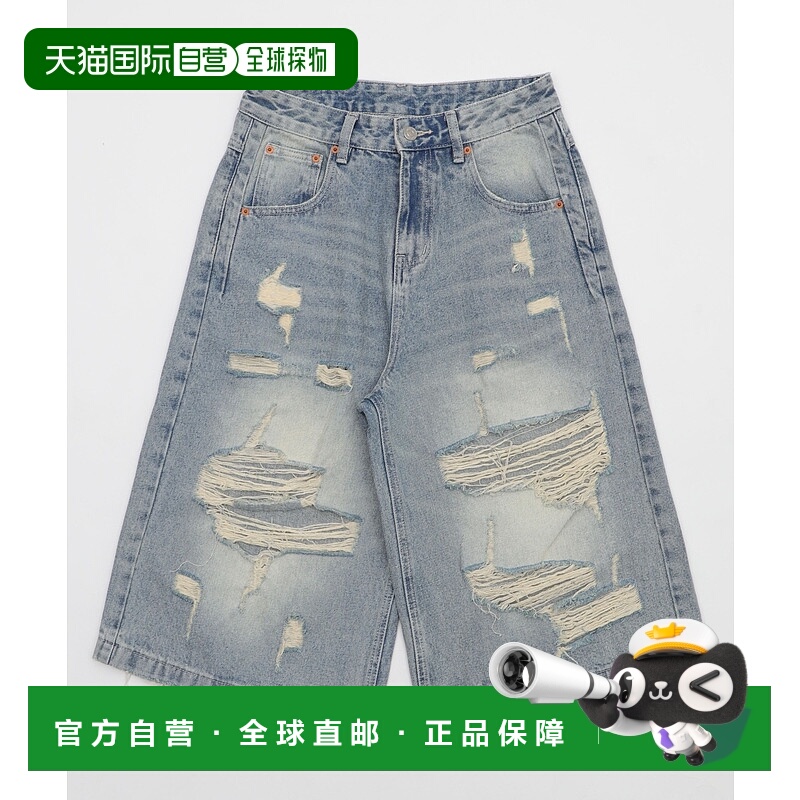 1h可退 日本直邮Figments男女同款潮流破洞牛仔短裤 FG25SS187