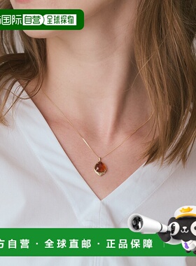 1h可退 日本直邮agete 阿卡朵 女士 K10黄金琥珀钻石吊坠项链 102