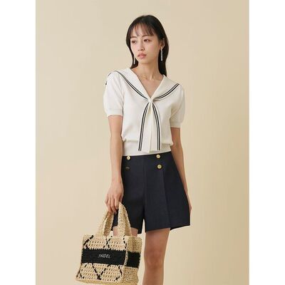 日本直邮SNIDEL 女士 凉感 sailor 领针织上衣 SWNT262058