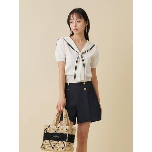 日本直邮SNIDEL 女士 凉感 sailor 领针织上衣 SWNT262058