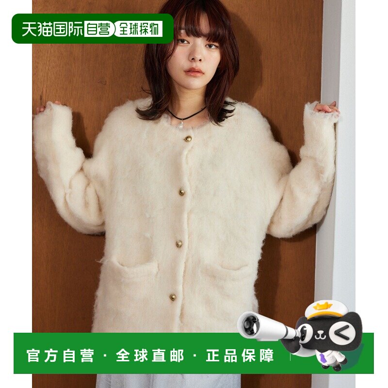日本直邮mysty woman 女装 仿羊羔绒宽松中长款开衫 半高领设计 6