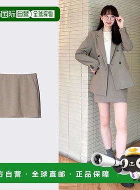 日潮跑腿UNIQLO优衣库 格纹休闲短裙 08 DARK GRAY WOMEN XS 4796