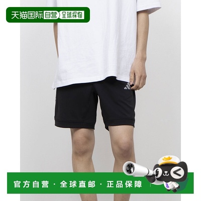 日本直邮阿迪达斯男士 Adidas Adaptation 常规版型双面针织短裤