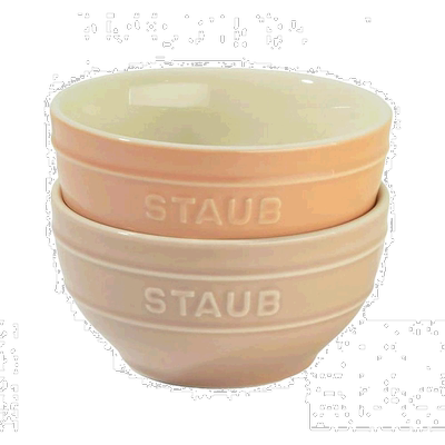 【日本直邮】Staub珐琅 陶瓷碗12cm2件套 粉Ceramic Bowl Z1023-6