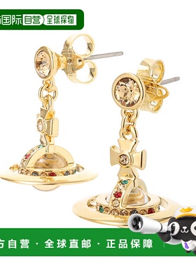 日本直邮Vivienne Westwood 新款 Petite Orb 耳环金色女士620200