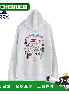 日本直邮Gerry 男女士连帽衫长袖带logo衬里抓绒衬里刺绣印花连帽