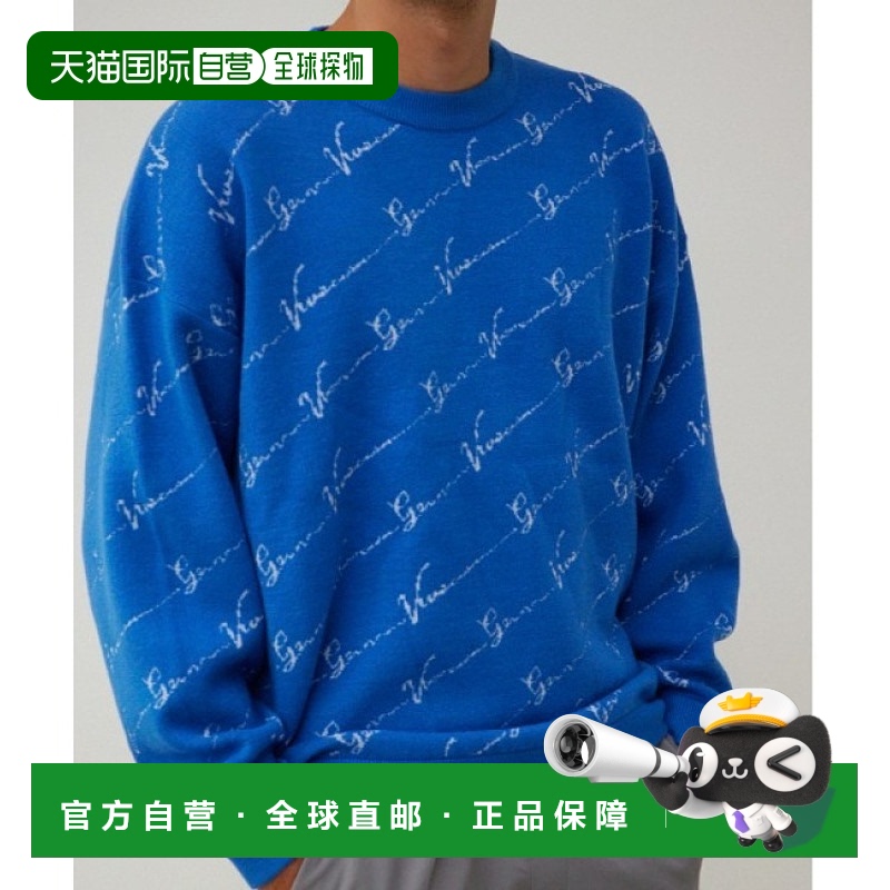 日本直邮AZUL BY MOUSSY 男士全图案长袖针织套头衫 2023秋冬新款
