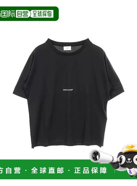 日本直邮中古YSL圣罗兰女S级99新Cut and sew针织布棉上衣黑色