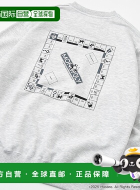 1h可退 日本直邮COEN 男士特别定制款MONOPOLY印花圆领卫衣 灰色