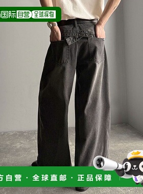 日本直邮Classical Elf 纽扣挂饰设计阔腿牛仔长裤 C04519EM01379