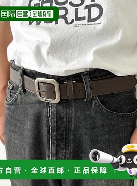 1h可退 日本直邮EDWIN 男士 35mm 仿皮方形扣 Garrison 皮带 0111