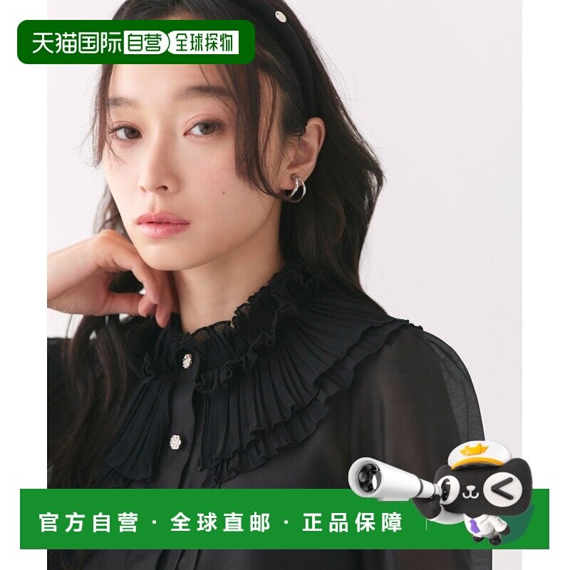 1h可退 日本直邮RUIRUE BOUTIQUE 女装 长袖褶皱领透视衬衫 T1712