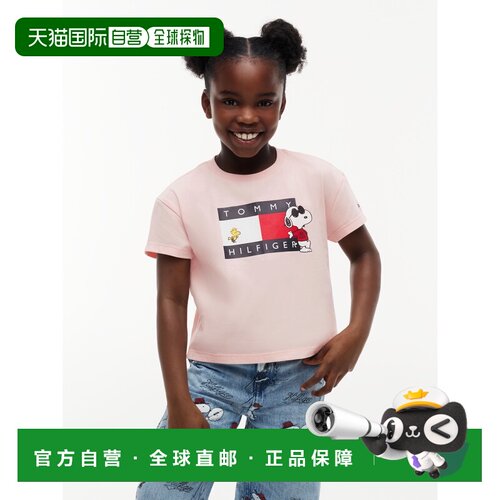 日本直邮Tommy Hilfiger X 花生漫画女孩短袖T恤条纹
