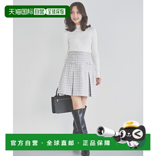 1h可退 日本直邮Swingle 女装 高腰格纹褶皱迷你裙 半身裙 立体盒