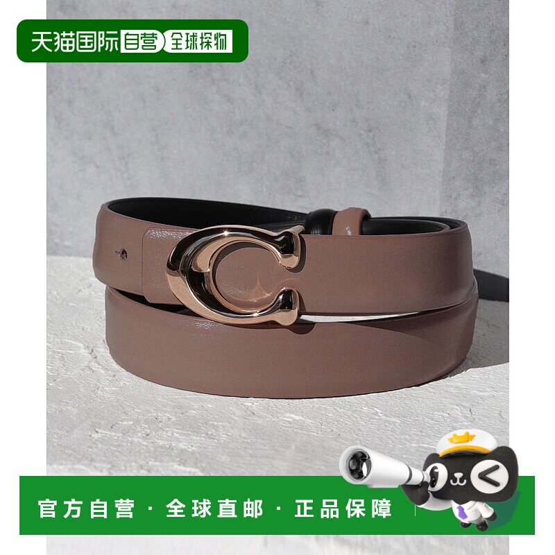 日本直邮florge 牛皮双层面设计扣环配色皮带 CC 100cm [FL8218EW