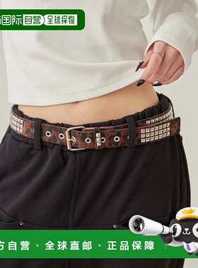 1h可退 日本直邮WHO'S WHO gallery 女士 方扣铆钉腰带 个性潮流
