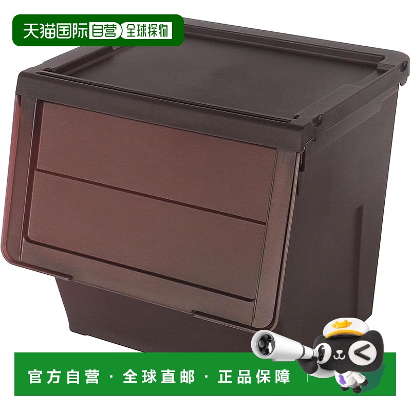 【日本直邮】天马 L号翻盖收纳箱 L 透明棕