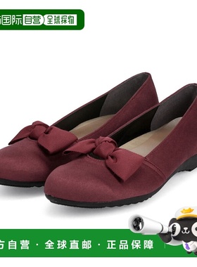 日本直邮浅口鞋舒适低跟缎带女鞋杏仁形鞋头绒面革漆皮ARCH CONTA