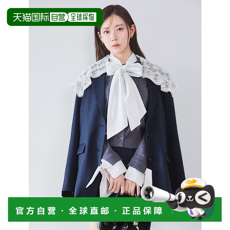 日本直邮SNIDEL 蕾丝领修身夹克 披肩外套[SN1728EW045586]