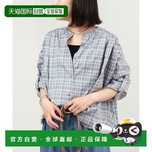 日本直邮MICO COULIER 女装 四穿法格纹褶裥衬衫 60819101055