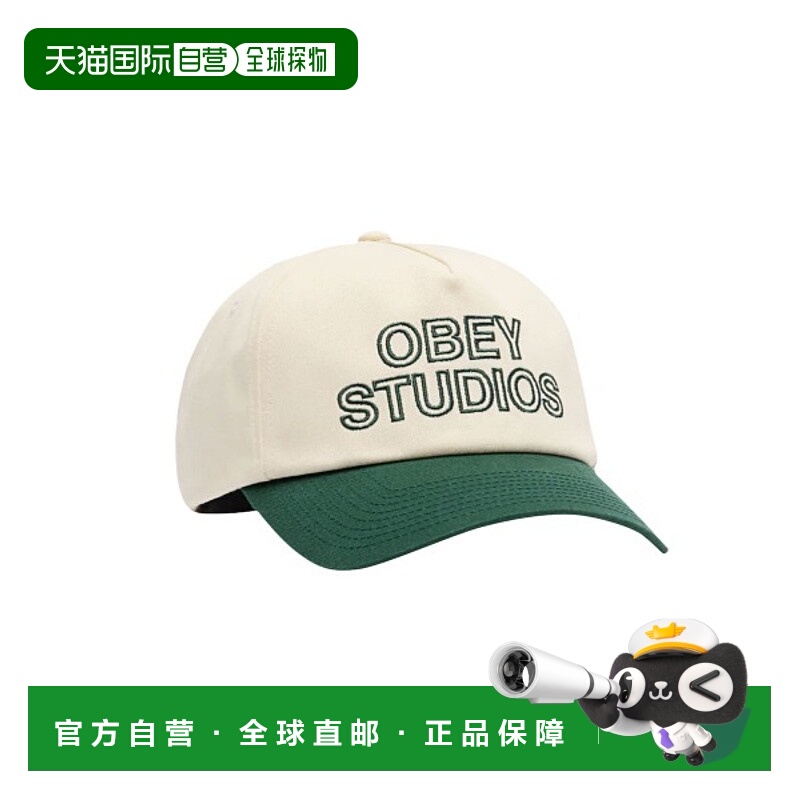 1h可退 日本直邮OBEY 男女同款 全棉5片帽刺绣logo半魔术贴棒球帽