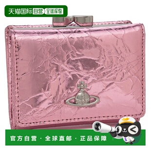 三折钱包搭扣闭合粉色和金色女士款 日本直邮Vivienne Westwood