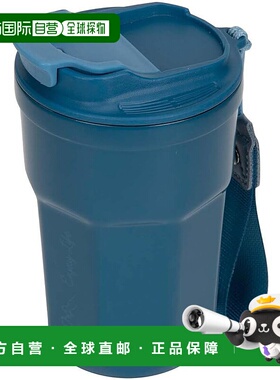 【日本直邮】鹿牌户外杯马克杯真空双翻盖随行杯350ml保温带盖和