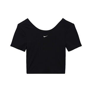 日本直邮Nike/耐克纯色圆领休闲露背短袖T恤女款 FN3665