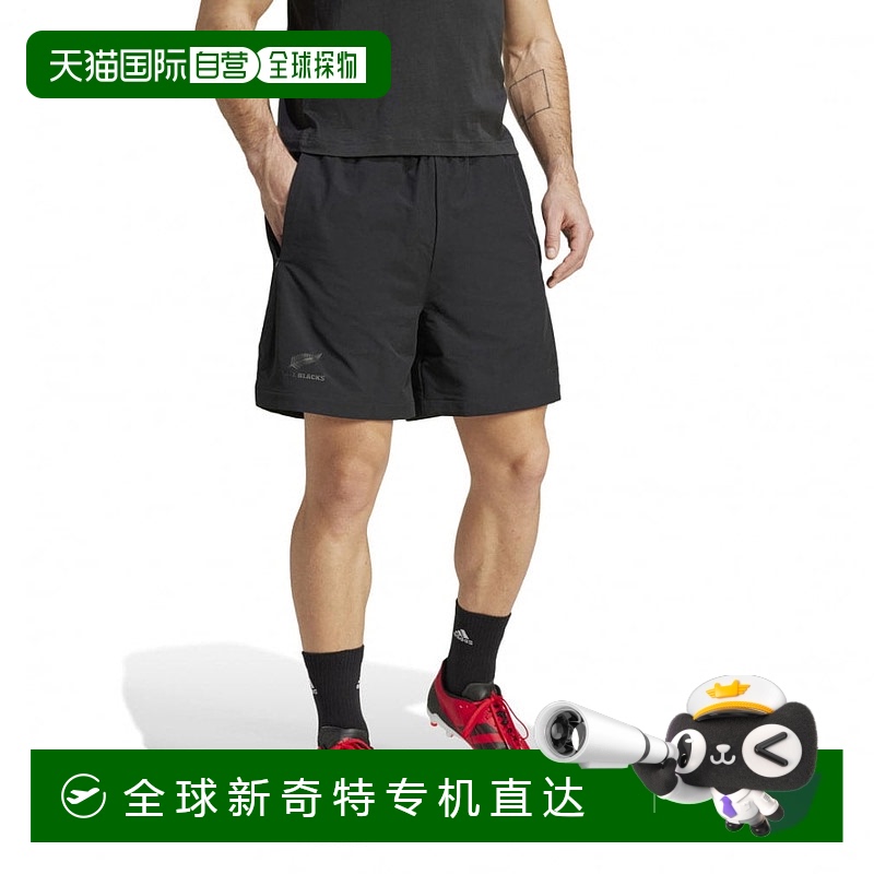 日本直邮Adidas-阿迪达斯男子橄榄球短裤All Blacks Z.N.E.编织短