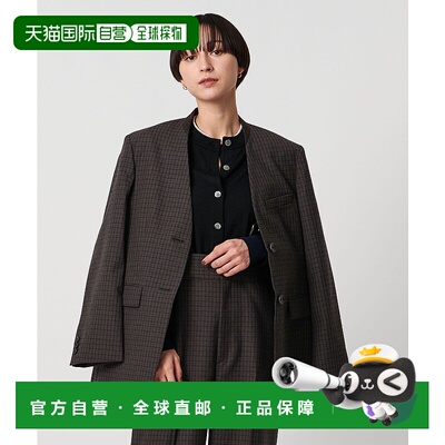 1h可退 日本直邮UNITED ARROWS 女士 宽松V领无领单排扣 肩部加垫