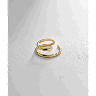 日潮跑腿COCOSHNIK 银色镀金双圈月贝耳夹(单耳)00耳骨夹配饰