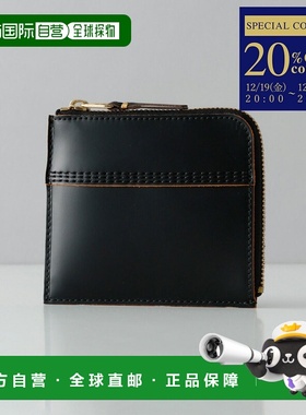 日本直邮Comme des Garçons 男女士钱包黑色零钱包三重缝制皮革真