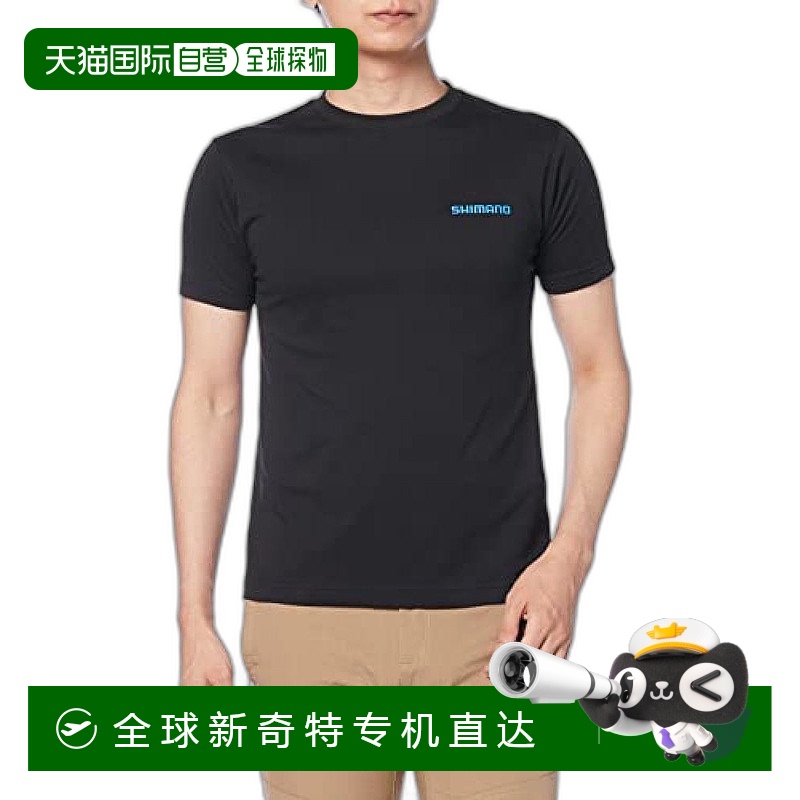 【日本直邮】禧玛诺 T恤衫 有机棉经典单品带品牌标志 黑色 WM码