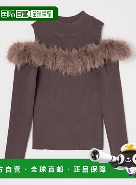 日本直邮rienda 女装 肩部镂空设计针织上衣 2025秋冬新款 110IA3