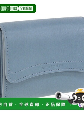 日本直邮IL BISONTE 双折钱包皮革蓝色男女款 ssw005pvx001bl285h