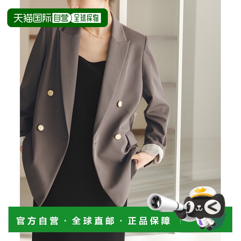 日本直邮NOBLE女士弗洛绒质感峰领修身西装外套 26010240506010