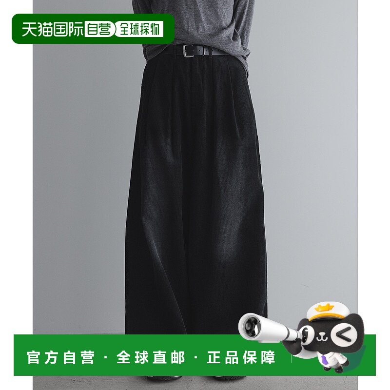 1h可退 日本直邮remer男女同款宽松版型灯芯绒阔腿裤半拉链设计秋