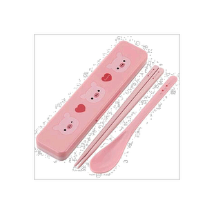 日本直邮skater儿童餐具抗菌材质筷子勺子套装带盒外出便携